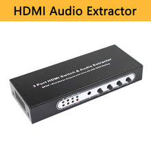 Divisor audio do extrator de hdmi hdmi 3 em 1 fora seletor 3 × 1 ótico toslink spdif l/r da caixa de interruptor do arco 4k para fora para o computador da tevê 2024 - compre barato