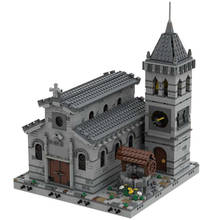 MOC Buildmoc Medieval Church Modular Notre-Dame Building Blocks Vintage Famous Church Architecture bricks Toys Children gift 2024 - buy cheap