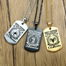 Collares con colgante de constelación de acero inoxidable, joyería de moda Hip Hop, 12 signos del zodiaco, Oro Negro, Plata 2024 - compra barato