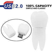 Мультяшный флеш-накопитель Smile Tooth, Usb флеш-накопитель, белые зубы, карта памяти, 4 ГБ, 8 ГБ, 16 ГБ, 32 ГБ, 64 ГБ, 128 Мб, флешка, подарок 2024 - купить недорого