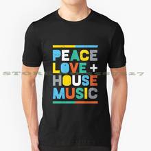 Camiseta de moda con diseño de música de casa, Edm, Dj: paz, amor y música de casa, trajes de casa, música de casa, Old School 2024 - compra barato