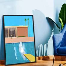 David Hockney Printed Canvas Paintings Modern Abstract Diving Wall Art Posters and Prints Exhibition Living Room Home Decoration 2024 - buy cheap