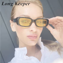 Pequeño Retro rectángulo Delgado marco gafas de sol UV400 hombres mujeres sexy transparente para damas gafas de sol mujer negro lente 2024 - compra barato
