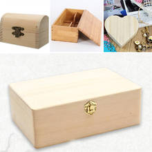 Деревянная коробка для хранения, прямоугольная откидная коробка из сосны, Подарочная коробка ручной работы, чехол для ювелирных изделий 2024 - купить недорого