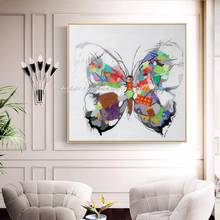 Arthyx Hand Made Modern Abstract Butterfly Oil Painting On Canvas Animals Paintings For Living Room Home Decor Wall Art Pictures 2024 - buy cheap