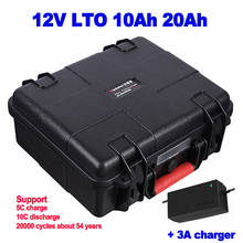 Paquete de batería de titanato de litio LTO de grado A, 12V, 10Ah, 20Ah, para Sistema solar médico, cámara UPS, robot, carrito de golf, RV, EV + cargador 3A 2024 - compra barato