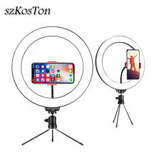 26cm fotografia pode ser escurecido led selfie anel luz para youtube vídeo ao vivo photo studio luz de preenchimento com suporte do telefone plugue usb tripé 2024 - compre barato