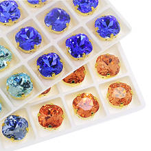 Diamantes de imitación cuadrados de 8mm, Strass de cristal sin fijación térmica, diamantes de imitación para coser con garra dorada para ropa, zapatos y vestidos 2024 - compra barato