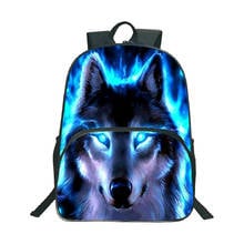 Large Capacity Wolf 3D Printed Backpack Teenager School Bags Student Casual Satchel Mochilas Men Laptop Rucksack Boys Travel Bag 2024 - buy cheap