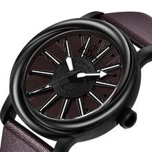 Unique men Watch Stylish Leather Strap Modern Quartz Watches Turntable Men Special Design Wrist Watch Trendy Relogio 2024 - buy cheap