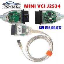 Chegada nova único cabo mini-vci j2534 para toyota/lexus tis techstream v16.00.017 ft232rl chip ferramenta de diagnóstico cabo mini vci 2024 - compre barato