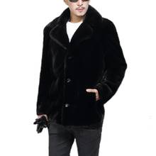 Men's Winter Parka Coat Overcoat Long Sleeve Mink Faux Fur Coat Jacket Thick Fur Black Jacket Outwear 2024 - buy cheap