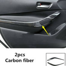 2 шт. ABS углеродное волокно Автомобильная внутренняя передняя дверь Подлокотник Накладка дверная ручка Накладка для Toyota Corolla 2019 2020 2024 - купить недорого