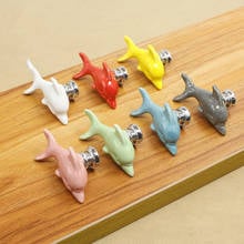 Ceramic Dolphin Drawer Knobs 3D Cartoon Cabinet Cupboard Handles Fashion Kids Cabinet Knobs Room Furniture Handle Hardware 2024 - buy cheap