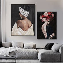 Pintura en lienzo de pelucas rojas de mujer negra, carteles e impresiones, imágenes artísticas de pared para decoración de pared de sala de estar, Cuadros 2024 - compra barato