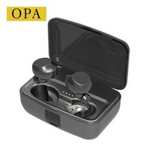 OPA TWS беспроводные наушники Bluetooth 5,0, наушники с сенсорным дисплеем, спортивные стерео беспроводные наушники, гарнитура, зарядная коробка 2024 - купить недорого
