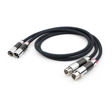 Cable de conexión de equilibrio de audio Yter ST-48B 5N OCC, cable de audio de cobre con conector de clavija XLR de fibra de carbono, hifi, XLR, 1 par 2024 - compra barato