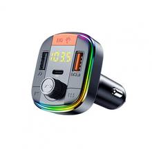 Transmisor FM con Bluetooth para coche, reproductor MP3 con luz colorida, potente cargador rápido QC3.0 para vehículos DC12V -24V, T832 2024 - compra barato