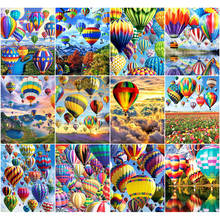 AZQSD Adult Coloring By Numbers Landscape Unique Gift Oil Painting By Numbers Hot Air Balloon DIY Home Living Room Art Craft 2024 - compra barato