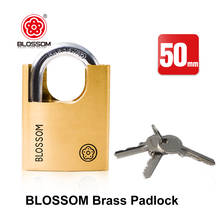 BLOSSOM 50mm Heavy Duty Solid Brass Padlock Warehouse door carriage door Shackle Padlocks with 3 Keys 2024 - buy cheap