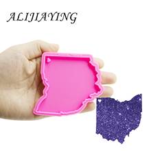 Brillante llavero Estado de ohio forma clave anillo decoración molde de silicona para DIY resina epoxi DY0221 2024 - compra barato