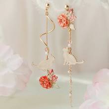 Japanese Korean Style Rose Flower Dangle Earrings For Women Elegant Long Tassel Earring Fashion Jewelry Gifts 2024 - buy cheap