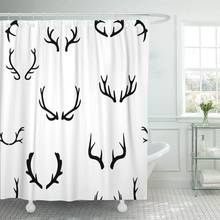 Abstract Deer Antlers Animal Beast Beautiful Black Bright Shower Curtain Waterproof Polyester Fabric 72 x 72 Inches with Hooks 2024 - buy cheap