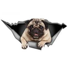 Pegatina con personalidad para coche, accesorios para perro Pug, calcomanía decorativa para ventana de coche, cubierta de vinilo impermeable de PVC, 13cm X 9cm 2024 - compra barato