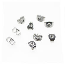 200 unids/lote de pendientes de acero inoxidable de 4,5x6mm, tono de acero hipoalergénico, cierre de tuercas de oreja, DIY, joyería 2024 - compra barato