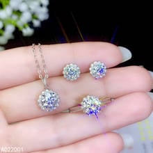 KJJEAXCMY Fine Jewelry Natural Mosang Diamond 925 Sterling Silver Women Pendant Necklace Earrings Ring Set Support Test Fashion 2024 - buy cheap