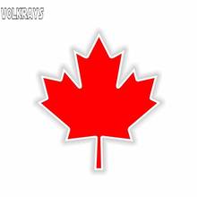 Volkrays Personality Car Sticker Canada Flag Motorcycle Accessories Waterproof Cover Scratches Sunscreen Vinyl Decal,12cm*10cm 2024 - buy cheap