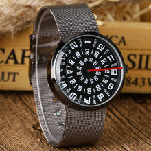 Часы PAIDU мужские с креативными цифрами, красные наручные часы из нержавеющей стали с сетчатым ремешком, кварцевые часы, мужские часы, reloj hombre 2019 2024 - купить недорого