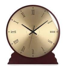 Relógio de mesa de madeira moderno, relógio de mesa decorativo para sala de estar, estilo americano, simples, presente, estilo europeu 2024 - compre barato
