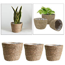 Rattan natural potes cesta titular forro vaso de flores organizador vaso cesta titular artesanal tecido vaso de flores 2024 - compre barato