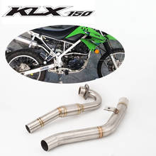 Tubo de escape modificado para motocicleta, klx150, conexão dianteira e intermediária, klx150bf, klx150l, tubo de ligação completa 2024 - compre barato