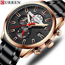 Top Luxury Brand CURREN Men's Chronograph Bussiness Wristwatch Stainless Steel Quartz Men Watch Male Clock Relogio Masculino 2024 - buy cheap