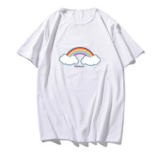 Летний топ с мультяшным принтом Harajuku Kawaii, футболка для мужчин и женщин, Милая футболка для девочек, корейский стиль, футболка для пары, уличная одежда 2024 - купить недорого