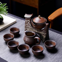Juego de té semiautomático de molienda de piedra de cerámica, juego de té creativo de Kung Fu, gran venta de té, suministros creativos para ceremonia del té 2024 - compra barato