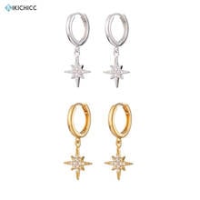 Kikichicc 925 Sterling Silver Gold Pendiente Flower Drop Earring Snow Flower Dangle Charms Women Luxury CZ Zircon Jewelry 2024 - buy cheap