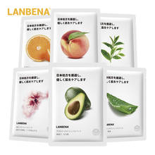 LANBENA Six Fruit Facial Mask Skin Care Aloe Sheet Mask Moisturizing Repairing Whitening Firming Anti wrinkle Fresh Face Care 2024 - buy cheap