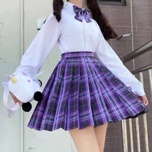 Faldas plisadas de estilo coreano para mujer, minifalda a cuadros, trajes con falda, de cintura alta, para verano, 2021 2024 - compra barato