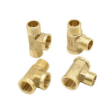 Brass Plumbing 1/2" tee thread T type Connector Female G1/2 male Water Splitter Threaded connector Fittings 10Pcs 2024 - buy cheap