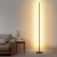 Lámpara de pie de Líneas minimalistas para sala de estar, dormitorio, decoración del hogar, luz de atenuación remota, estilo nórdico moderno 2024 - compra barato