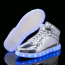 Zapatillas luminosas con luz Led para niños y niñas, zapatos cálidos como el hogar, color dorado y plateado, 26-40, con cargador USB, luminosos 2024 - compra barato