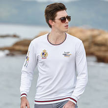 New Men T-shirt All years Wear  Long Sleeve Thicken Cotton Top quality Nice Embroidery  Round T-Shirt Fashion Smart Bruce&Shark 2024 - buy cheap