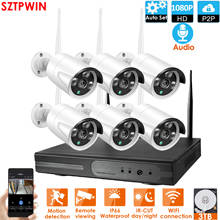 6CH 1080P Audio FHD Wireless NVR Kit P2P 1080P Indoor Outdoor IR Night Vision Security 2.0MP Audio IP Camera WIFI CCTV System 2024 - buy cheap