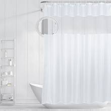 UFRIDAY-cortina de ducha de tela blanca con ventana de malla, cortina de baño impermeable, estilo clásico, poliéster, pantalla de cortinas 2024 - compra barato