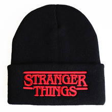 Embroidery Stranger Things Winter Beanie For Men Warm Knitted Hat Male Knitted Beanie Outdoor Ski Winter Hat Cap Skullcap 2024 - buy cheap