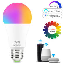 WiFi Smart LED Bulb 15W E27 B22 RGB Magic Lamp Dimmable Timing Voice Control Smart Light Works with Amazon Alexa Google Home 2024 - buy cheap
