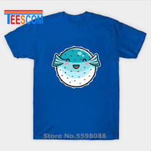 Camiseta de pez globo para hombre, camiseta Kawaii de algodón con cuello redondo, ropa informal, estilo de verano 2024 - compra barato